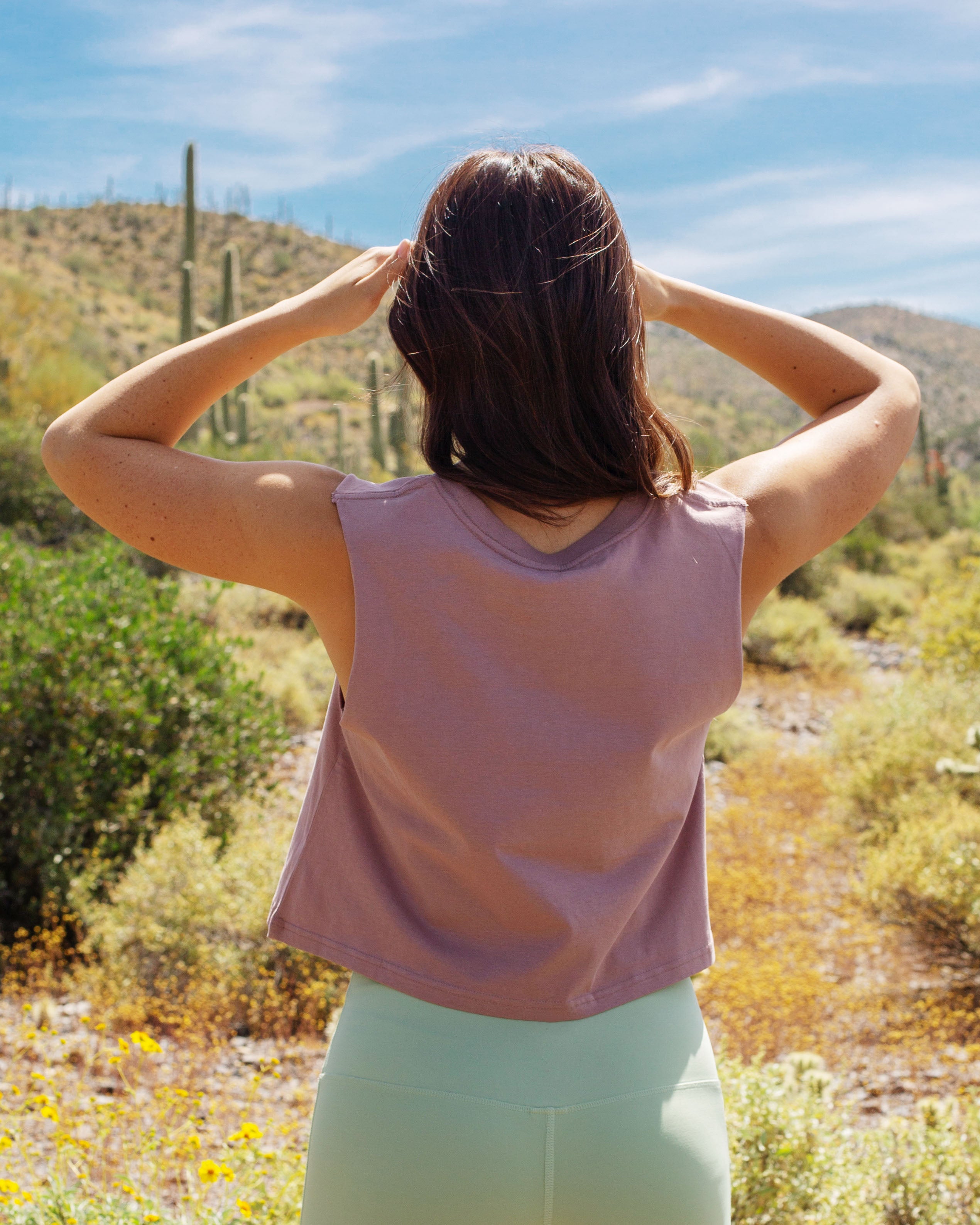 Desert Bum Crop Tank Top (Hazy Pink)