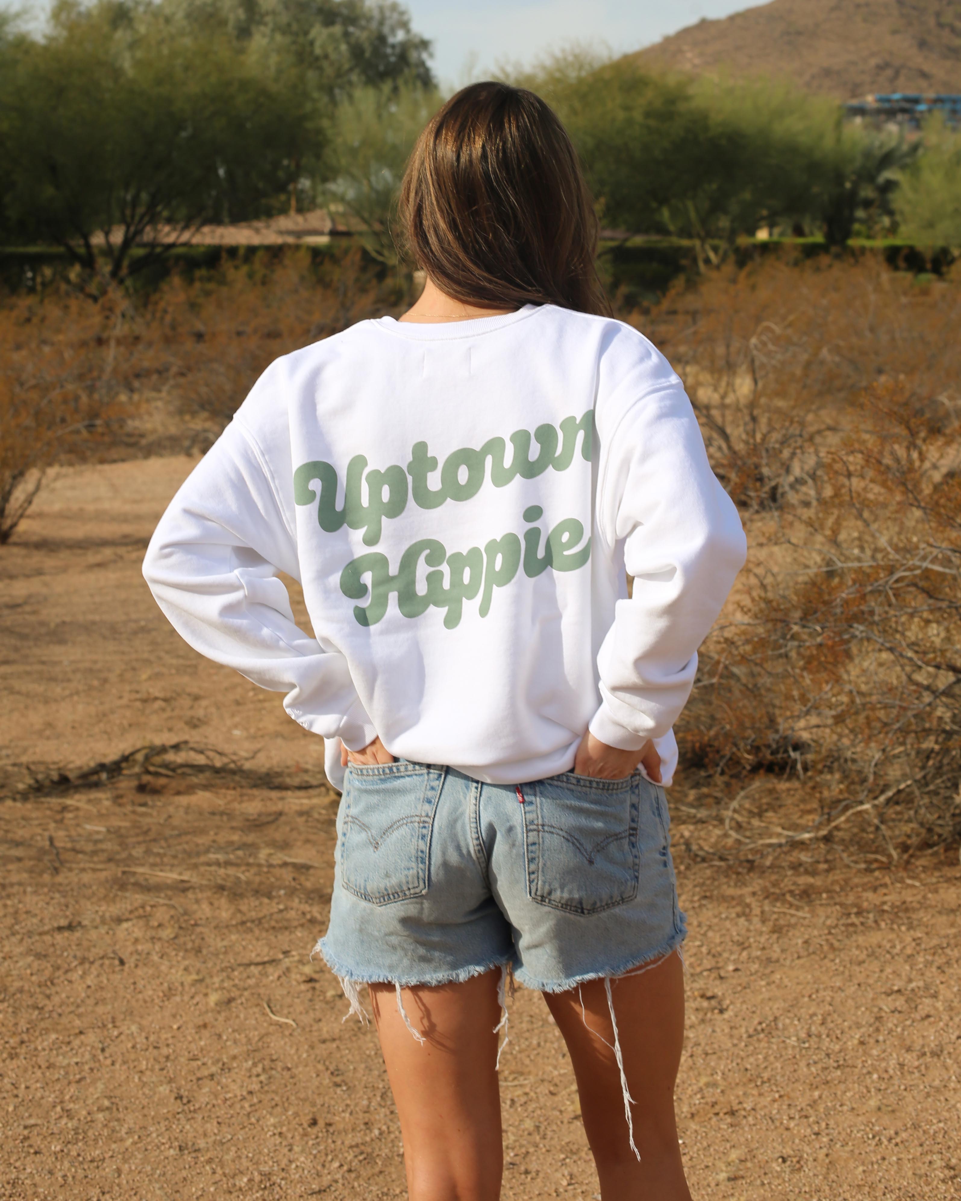 Uptown Hippie Crewneck | White