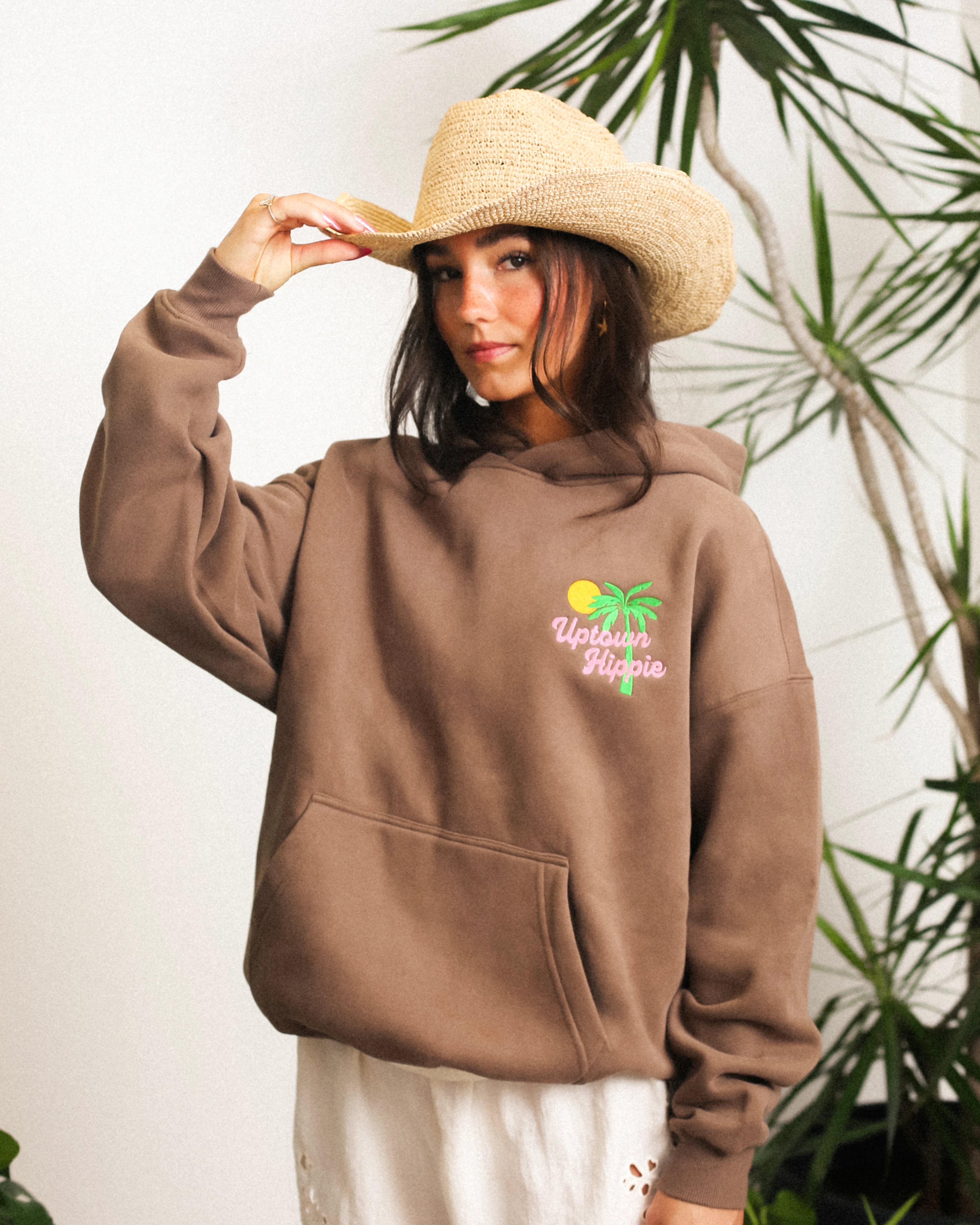 Uptown Palm Sweatshirt | Espresso