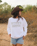 Western Uptown Hippie Crewneck | White