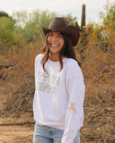Western Uptown Hippie Crewneck | White