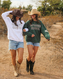 Western Uptown Hippie Crewneck | White