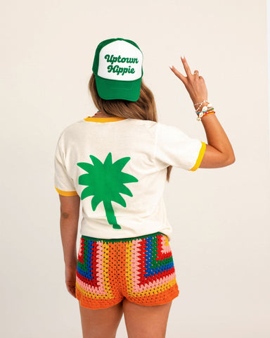 Palm Tree Ringer Shirt