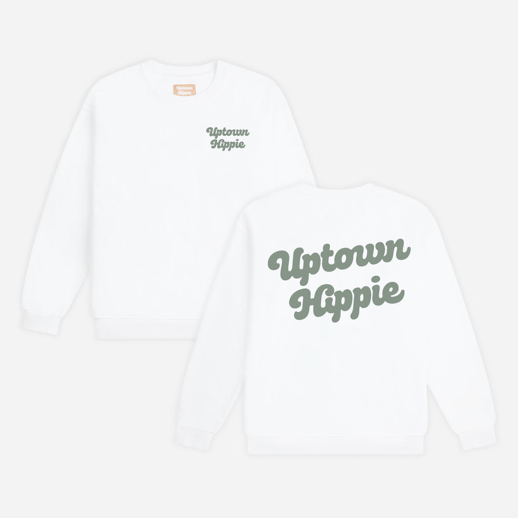 Uptown Hippie Crewneck | White