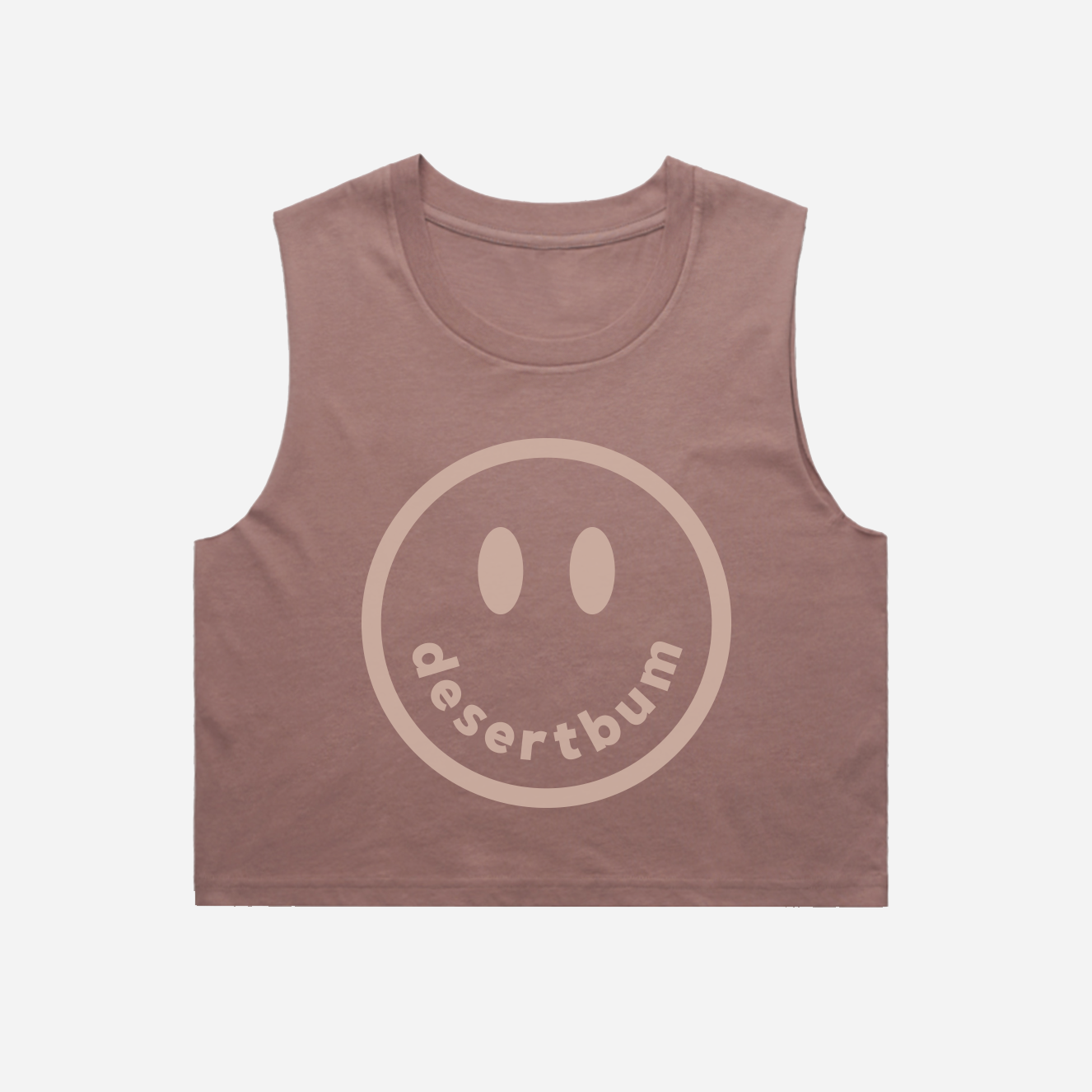 Desert Bum Crop Tank Top (Hazy Pink)