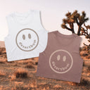 Desert Bum Crop Tank Top (White)
