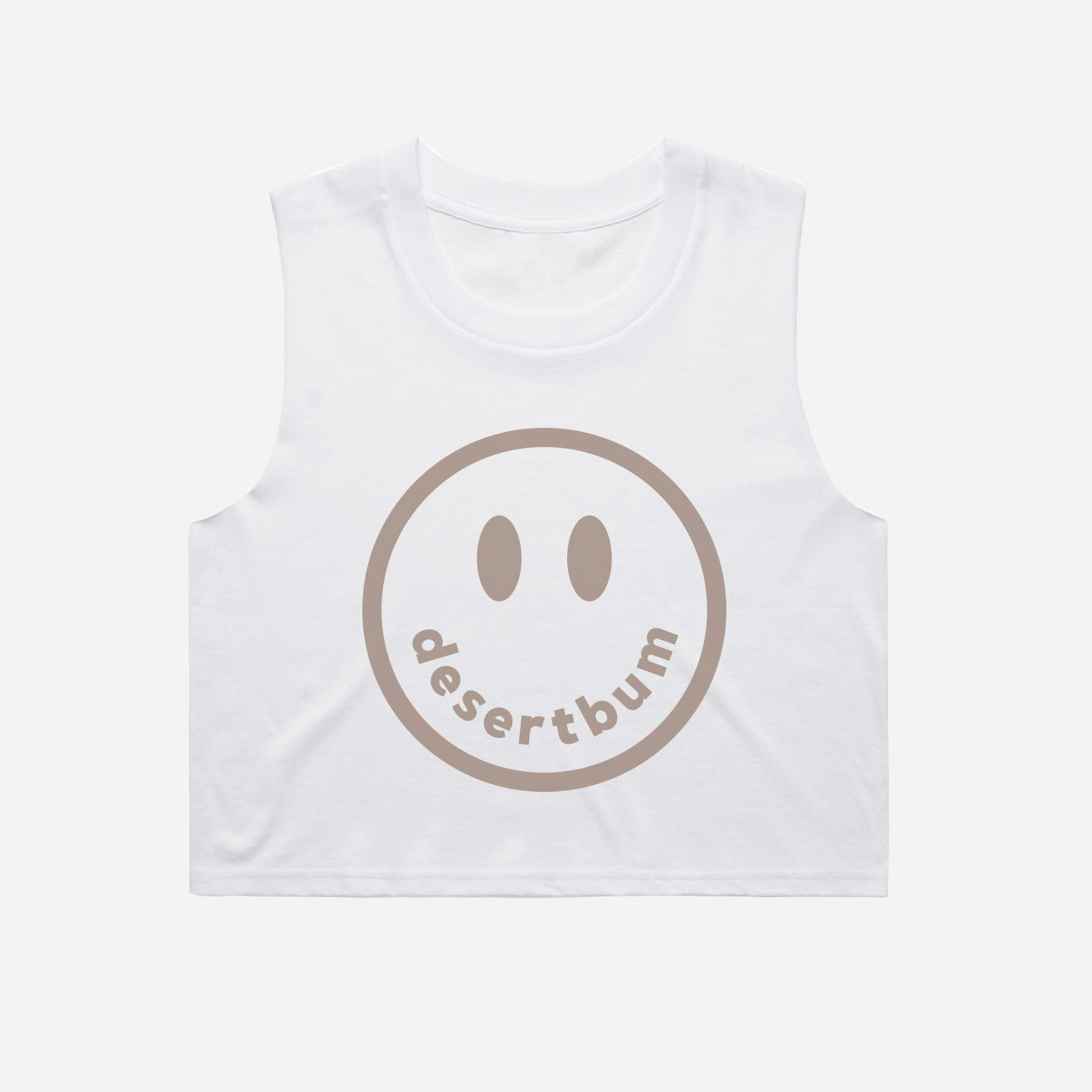 Desert Bum Crop Tank Top (White)